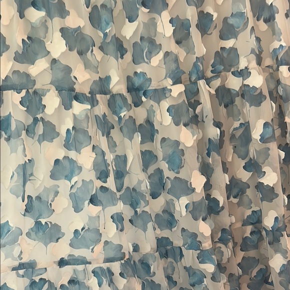 Floral Blue and White Women's Dress - Picture 2 of 3